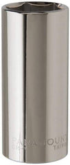 Paramount - 3/8" Drive, Deep Hand Socket - 6 Points, 2-1/2" OAL, Steel, Chrome Finish - Strong Tooling