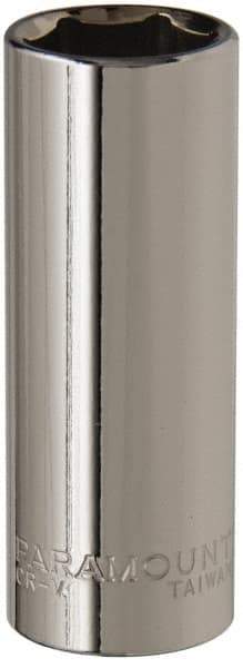 Paramount - 3/8" Drive, Deep Hand Socket - 6 Points, 2-1/2" OAL, Steel, Chrome Finish - Strong Tooling