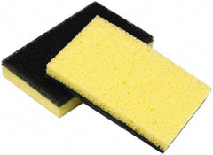 Ability One - 4-5/8" Long x 3" Wide x 3/4" Thick Sponge - Medium-Duty, Yellow/Green - Strong Tooling