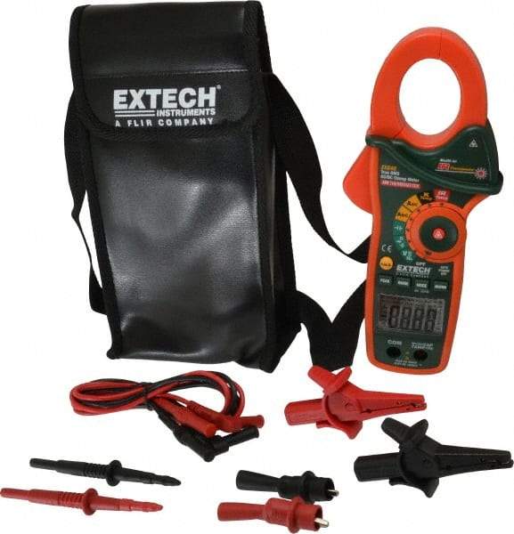 Extech - EX840, CAT IV, Digital True RMS Auto Ranging Clamp Meter with 1.7" Clamp On Jaws - 1000 VAC/VDC, 1000 AC/DC Amps, Measures Voltage, Capacitance, Continuity, Frequency, Resistance, Temperature - Strong Tooling