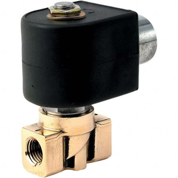 Parker - 24/60 VAC 1/4" NPT Port Brass Two-Way Direct Acting Solenoid Valve - Strong Tooling