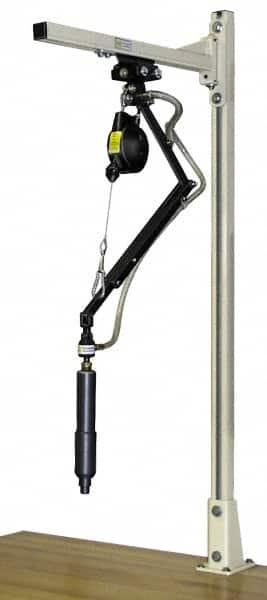 Qualtech - 0.9 to 2.3 kg Holding Capacity, 2 to 5 Lbs. Holding Capacity, Torque Arm with Swing Jib - 18 to 25 (Telescoping Arm) and 9 (Fixed Arm) Inch Long, 5 Ft. High, Rail Mount, Tool Balancer Included - Strong Tooling