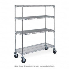 Metro - 600 Lb Capacity 4 Shelf Mobile Wire Shelving Unit - Add-On Unit - Strong Tooling