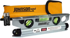 Johnson Level & Tool - 1 Beam 100' Max Range Torpedo Laser Level - Red Beam, 1/8" at 50' Accuracy, 7-1/2" Long x 2" Wide x 3/4" High, Battery Included - Strong Tooling