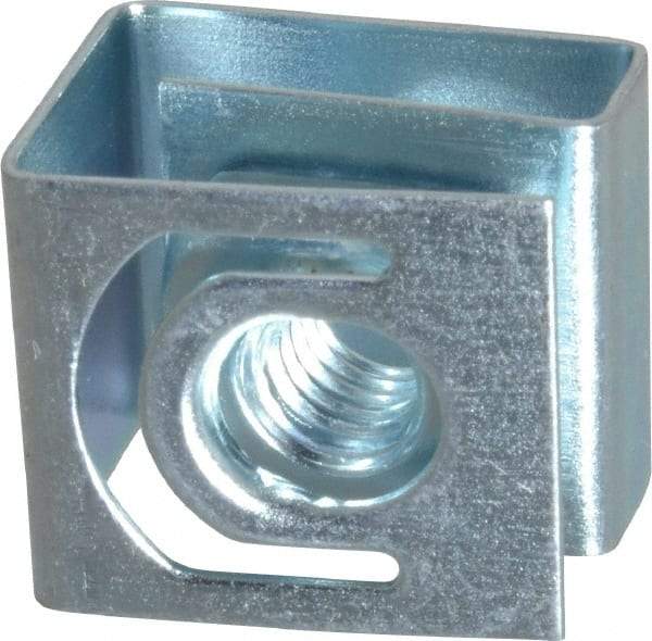 Made in USA - #10-32 Screw, 0.069 to 0.079" Thick, Spring Steel G Nut Retainer - 19/64" Center Edge, Zinc-Plated Finish - Strong Tooling