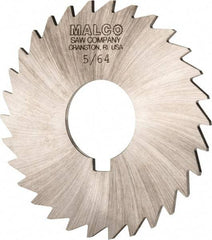 Made in USA - 3" Diam x 5/64" Blade Thickness x 1" Arbor Hole Diam, 30 Tooth Slitting and Slotting Saw - Arbor Connection, Right Hand, Uncoated, High Speed Steel, Concave Ground - Strong Tooling