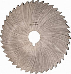 Made in USA - 6" Diam x 9/64" Blade Thickness x 1" Arbor Hole Diam, 44 Tooth Slitting and Slotting Saw - Arbor Connection, Right Hand, Uncoated, High Speed Steel, Concave Ground, Contains Keyway - Strong Tooling