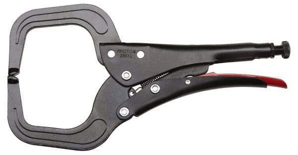 Proto - 11-3/16" OAL C-Clamp Locking Pliers - 15/32" Jaw Width, 3-45/64" Jaw Depth, 3-15/16" Jaw Opening, Standard Handle - Strong Tooling