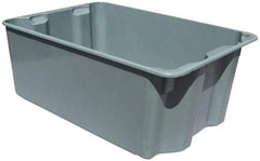 MFG Tray - 500 Lb Load Capacity Gray Fiberglass Tote Container - Stacking, Nesting, 27-1/2" Long x 20" Wide x 14.1" High - Strong Tooling