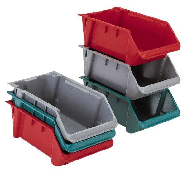 LEWISBins+ - 500 Lb. Load Capacity, 24-1/8" Deep, Red Polyethylene Hopper Stacking Bin - 8" High x 16-1/4" Wide x 24-1/8" Long - Strong Tooling