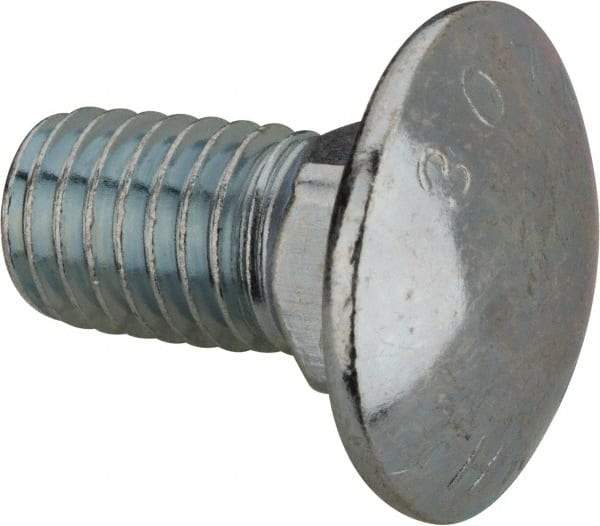 Value Collection - 1/2-13 UNC 1" Length Under Head, Standard Square Neck, Carriage Bolt - Grade 2 Steel, Zinc-Plated Finish - Strong Tooling