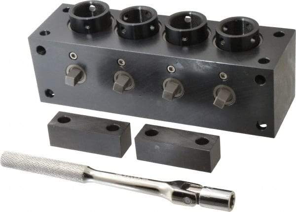 Yuasa - Series 5C, Horizontal Multi-Collet Chuck Block - Manually Activated, 3" Base Diam Width - Strong Tooling