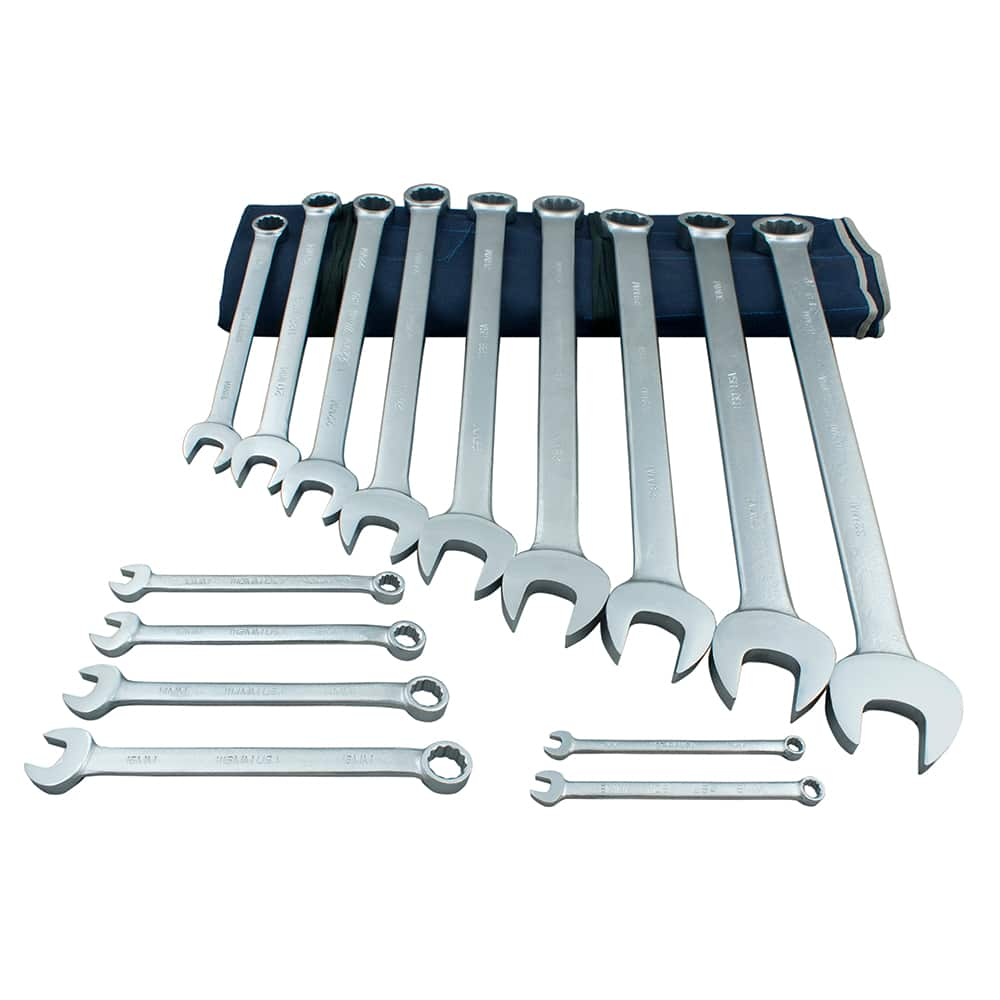 Martin Tools - 15 Pc, 7 - 32mm, 6, 12-Point Metric Combination Wrench Set - Exact Industrial Supply