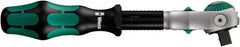 Wera - 3/8" Drive Round Head Ratchet - Satin Finish, 8" OAL, 72 Gear Teeth, Ergonomic with Speed Tube Handle, Locking Flex Head - Strong Tooling