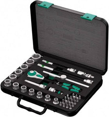 Wera - 38 Piece 3/8" Drive Socket & Bit Set - Comes in Molded Steel Case with High Density Foam Insert - Strong Tooling