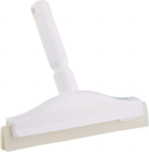 Vikan - 10" Foam Rubber Blade Bench Squeegee - Double Edge, White, Plastic Holder - Strong Tooling