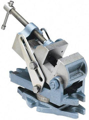 Palmgren - 2-7/8" Jaw Width, 2-1/2" Jaw Opening Capacity, Angle Stationary Machine Vise - Manual Operation, 1 Station, 9" Long x 3-7/8" High x 1-1/2" Deep, 30,000 psi Max Clamp Force, Cast Iron - Strong Tooling