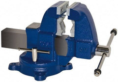 Yost Vises - 3-1/2" Jaw Width x 4" Jaw Opening Capacity, 4-1/2" Throat Depth, Bench & Pipe Combination Vise - 1/8 to 2-1/2" Pipe Capacity, Swivel Base, Bolt Down Attachment, Ductile Iron - Strong Tooling