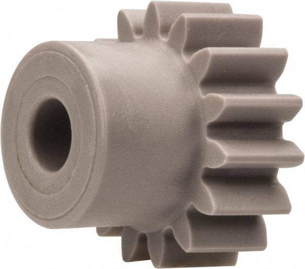 Made in USA - 24 Pitch, 5/8" Pitch Diam, 0.709" OD, 15 Tooth Spur Gear - 1/4" Face Width, 3/16" Bore Diam, 31/64" Hub Diam, 20° Pressure Angle, Acetal - Strong Tooling