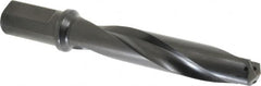 Allied Machine and Engineering - Series 2.5, 1-3/16 to 1-3/8" Diam, 1-1/4" Diam Straight Shank with Flange, Helical Flute Spade Drill - 5-3/8" Max Depth, 7-13/64" Body Length, 9-11/32" OAL, Intermediate Length, Through Coolant - Strong Tooling