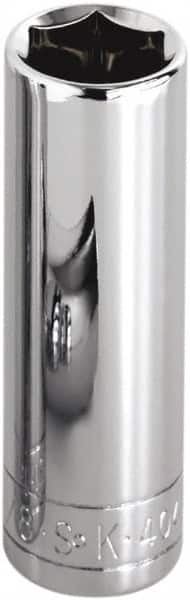 SK - 1/4" Drive, Deep Hand Socket - 6 Points, Steel, Chrome Finish - Strong Tooling