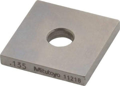 Mitutoyo - 0.135" Square Steel Gage Block - Accuracy Grade 0, Includes Certificate of Inspection - Strong Tooling