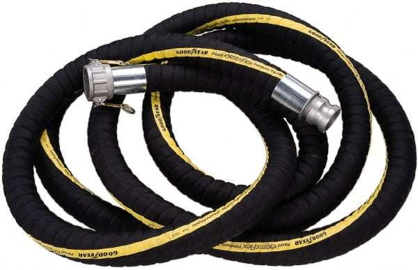 Alliance Hose & Rubber - 3" ID x 3-1/2" OD x 25' OAL, Cam & Groove Petroleum Transfer Hose - 200 Max Working psi, -40 to 200°F, 3" Bend Radius, 3" Fitting, Black - Strong Tooling