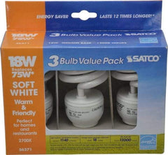 Value Collection - 18 Watt Fluorescent Residential/Office Medium Screw Lamp - 2,700°K Color Temp, 1,200 Lumens, T2, 12,000 hr Avg Life - Strong Tooling