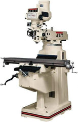 Jet - 10" Table Width x 50" Table Length, Variable Speed Pulley Control, 3 Phase Knee Milling Machine - R8 Spindle Taper, 3 hp - Strong Tooling