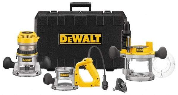 DeWALT - 2.25 hp, 8,000 to 24,000 RPM, Three Base Router Kit - 12 Amps, 1/4 and 1/2 Inch Collet - Strong Tooling