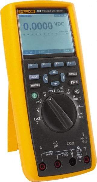 Fluke - 289, CAT IV, CAT III, 1,000 VAC/VDC, Digital True RMS Auto Ranging Manual Ranging Multimeter - 500 mOhm, Measures Voltage, Capacitance, Current, Frequency, Resistance, Temperature - Strong Tooling