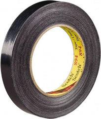 3M - 18mm x 55m Black Rubber Adhesive Strapping Tape - Polypropylene Film Backing, 6 mil Thick, 300 Lb Tensile Strength, Series 894 - Strong Tooling