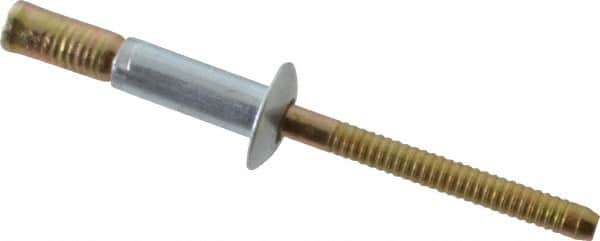 RivetKing - Size 67 Dome Head Steel Structural with Locking Stem Blind Rivet - Steel Mandrel, 0.062" to 0.437" Grip, 0.4" Head Diam, 0.192" to 0.196" Hole Diam, 0.577" Length Under Head, 3/16" Body Diam - Strong Tooling