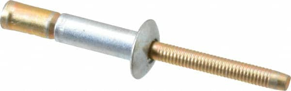 RivetKing - Size 810 Dome Head Steel Structural with Locking Stem Blind Rivet - Steel Mandrel, 0.08" to 5/8" Grip, 0.53" Head Diam, 0.257" to 0.261" Hole Diam, 0.847" Length Under Head, 1/4" Body Diam - Strong Tooling