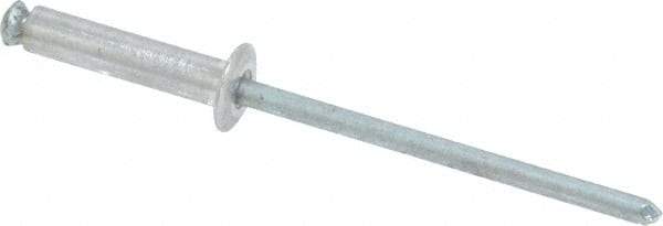 RivetKing - Dome Head Aluminum Peel Blind Rivet - Steel Mandrel, 1/8" to 0.354" Grip, 0.255" Head Diam, 0.129" Max Hole Diam, 0.551 to 0.590" Length Under Head, 1/8" Body Diam - Strong Tooling