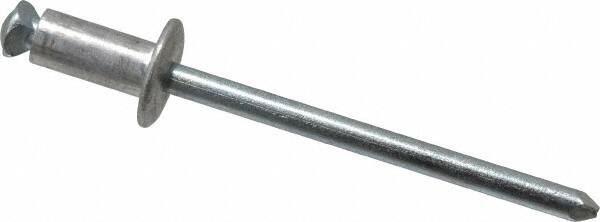 RivetKing - Dome Head Aluminum Peel Blind Rivet - Steel Mandrel, 0.188" to 0.197" Grip, 3/8" Head Diam, 0.196" Max Hole Diam, 0.394 to 0.433" Length Under Head, 3/16" Body Diam - Strong Tooling