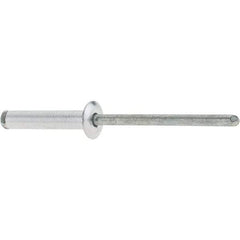 RivetKing - Dome Head Aluminum Peel Blind Rivet - Steel Mandrel, 0.188" to 0.748" Grip, 3/8" Head Diam, 0.196" Max Hole Diam, 0.945 to 0.984" Length Under Head, 3/16" Body Diam - Strong Tooling