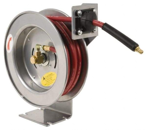 PRO-SOURCE - 50' Spring Retractable Hose Reel - 300 psi, Hose Included - Strong Tooling