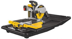 DeWALT - 10" Blade Diam, Tile Saw - 4,200 RPM, 34" Table Depth x 26" Table Width, 120 Volts, 15 Amps - Strong Tooling