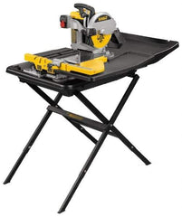 DeWALT - 10" Blade Diam, Tile Saw - 4,200 RPM, 34" Table Depth x 26" Table Width, 120 Volts, 15 Amps - Strong Tooling