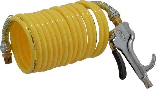 Coilhose Pneumatics - 1/4" ID Thumb Lever Air Gun - 12' Long Nylon Hose - Strong Tooling