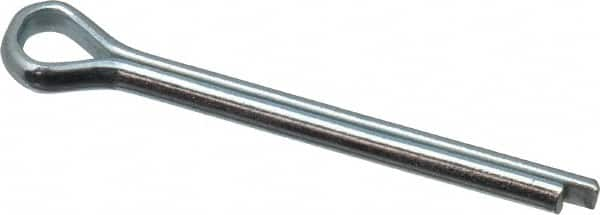 Value Collection - 1/8" Diam x 1-1/4" Long Extended Prong Cotter Pin - Grade 2, Zinc-Plated, Steel - Strong Tooling