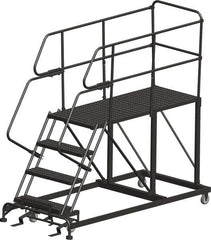 Ballymore - 108" 7 Step Single Entry Work Platform - Rolling Work Platform, 800 Lb Capacity, 70" Platform Height, 33" Base Width x 97" Base Depth, Heavy-Duty Serrated Grating - Strong Tooling