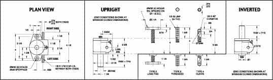 Joyce/Dayton - 1/4 Ton Capacity, 3" Lift Height, Upright Mechanical Screw Actuator - Top Plate - Strong Tooling