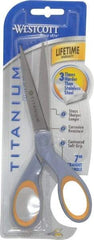 Clauss - 2-3/4" LOC, 7" OAL Titanium Standard Shears - Ambidextrous, Straight Handle, For General Purpose Use - Strong Tooling