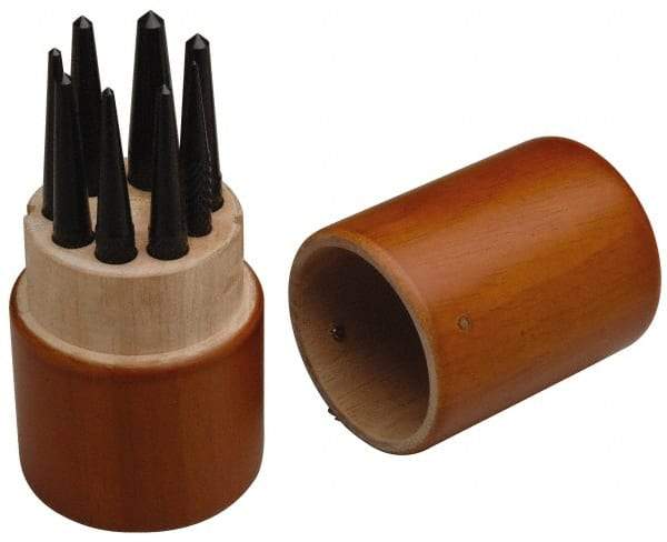 SPI - 8 Piece, 1/16 to 7/32", Center Punch Set - Round Shank, Comes in Custom Wood Case - Strong Tooling