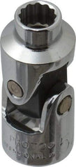 Proto - 1/2", 3/8" Drive, Standard Hand Socket - 12 Points, 1-3/4" OAL, Alloy Steel, Chrome Finish - Strong Tooling