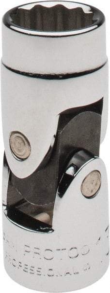 Proto - 3/8" Drive, Standard Hand Socket - 12 Points, 1-27/32" OAL, Alloy Steel, Chrome Finish - Strong Tooling