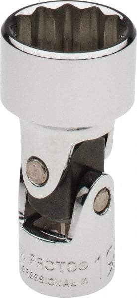 Proto - 3/8" Drive, Standard Hand Socket - 12 Points, 2-3/32" OAL, Alloy Steel, Chrome Finish - Strong Tooling