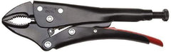 Proto - 9-1/4" OAL Curved Jaw Locking Pliers - 25/64" Jaw Width, 1-1/2" Jaw Depth, 2-23/64" Jaw Opening, Standard Handle - Strong Tooling